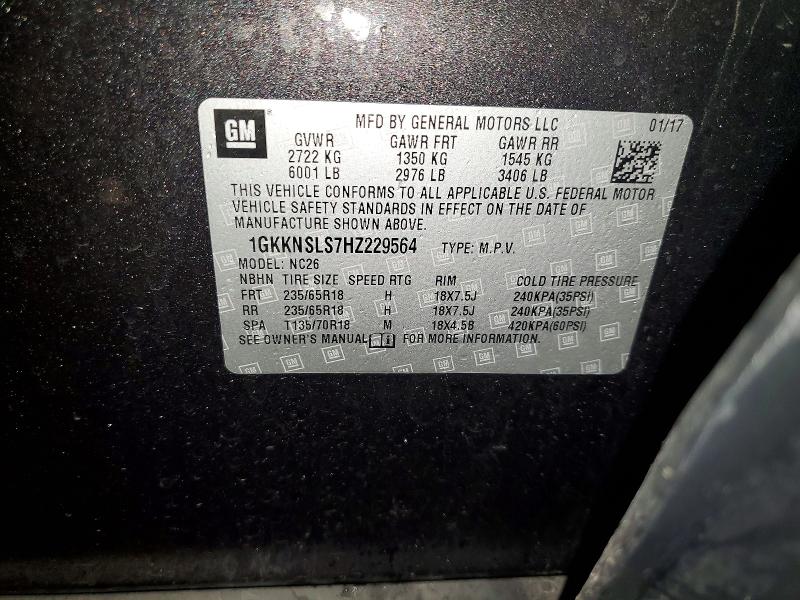 Продаж на аукціоні авто 2017 Gmc Acadia, vin: 1GKKNSLS7HZ229564, номер лоту: 55427736