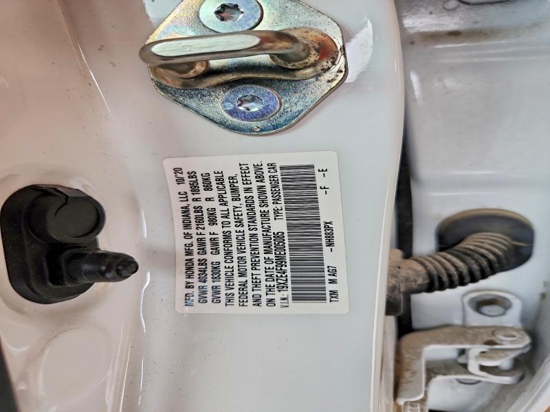 2021 Honda Insight მანქანა იყიდება აუქციონზე, vin: 19XZE4F99ME005085, აუქციონის ნომერი: 57900376