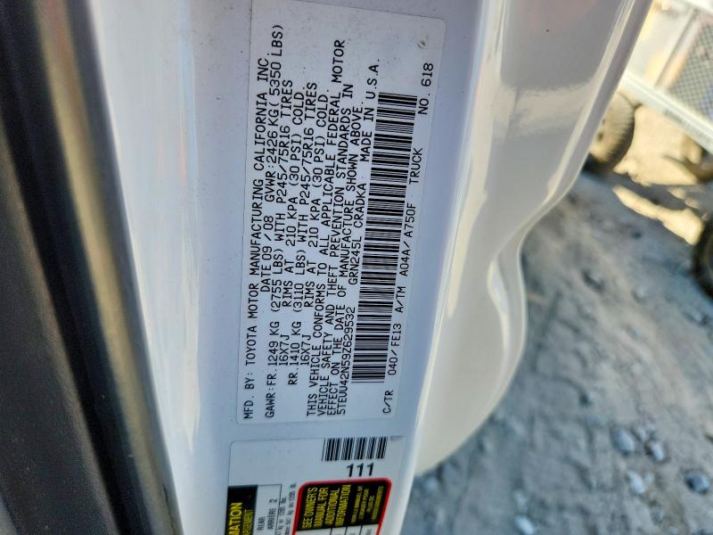 2009 Toyota Tacoma მანქანა იყიდება აუქციონზე, vin: 5TEUU42N59Z629532, აუქციონის ნომერი: 55959256