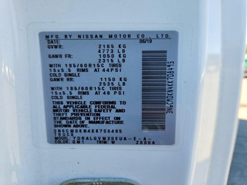 57059126 :رقم المزاد ، 3N6CM0KN4KK708495 vin ، 2019 Nissan Nv200 مزاد بيع