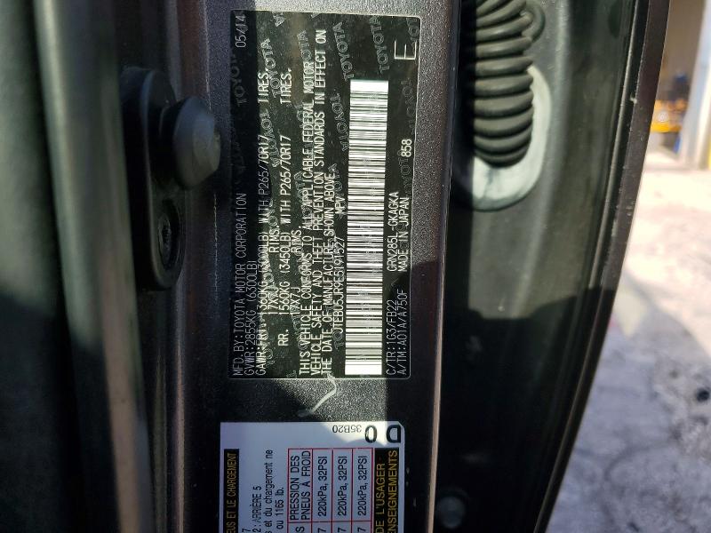 Продаж на аукціоні авто 2014 Toyota 4runner, vin: JTEBU5JR9E5191527, номер лоту: 56214396