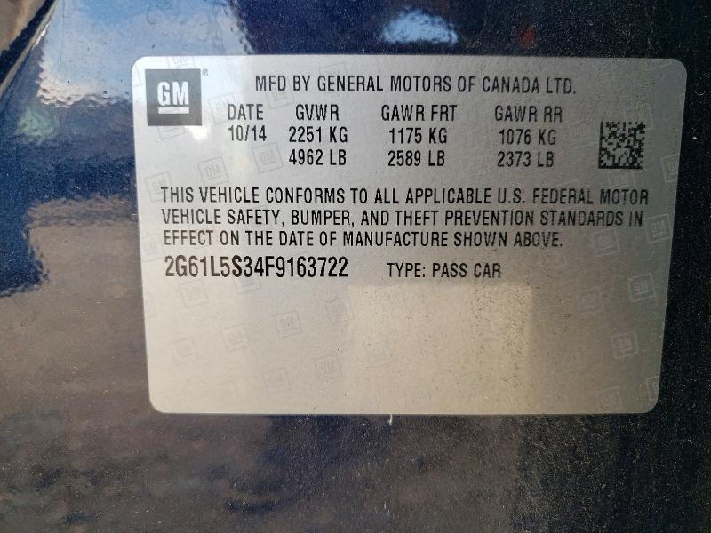 2015 Cadillac Xts მანქანა იყიდება აუქციონზე, vin: 2G61L5S34F9163722, აუქციონის ნომერი: 58285986