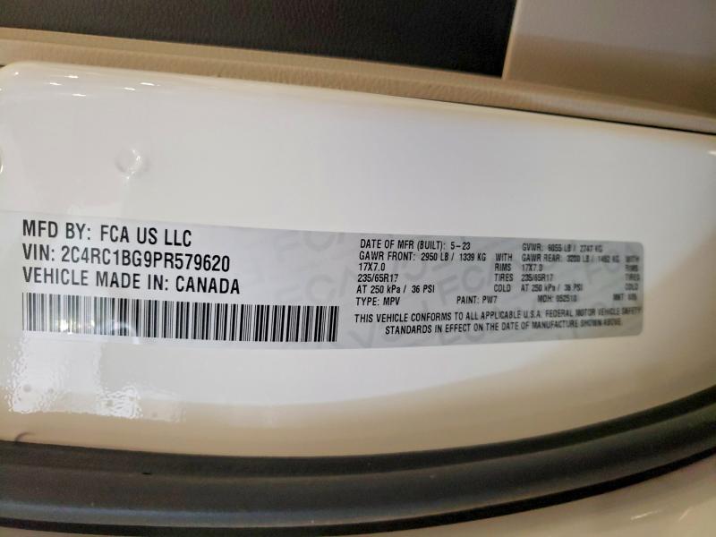 56507366 :رقم المزاد ، 2C4RC1BG9PR579620 vin ، 2023 Chrysler Pacifica مزاد بيع