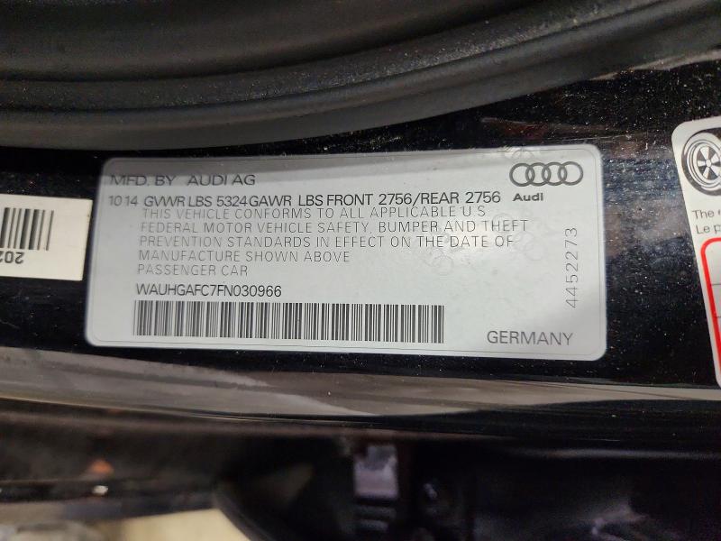 56317496 :رقم المزاد ، WAUHGAFC7FN030966 vin ، 2015 Audi A6 مزاد بيع