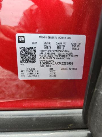 Aukcja sprzedaży 2021 Gmc Acadia, vin: 1GKKNKLAXMZ226952, numer aukcji: 56710766