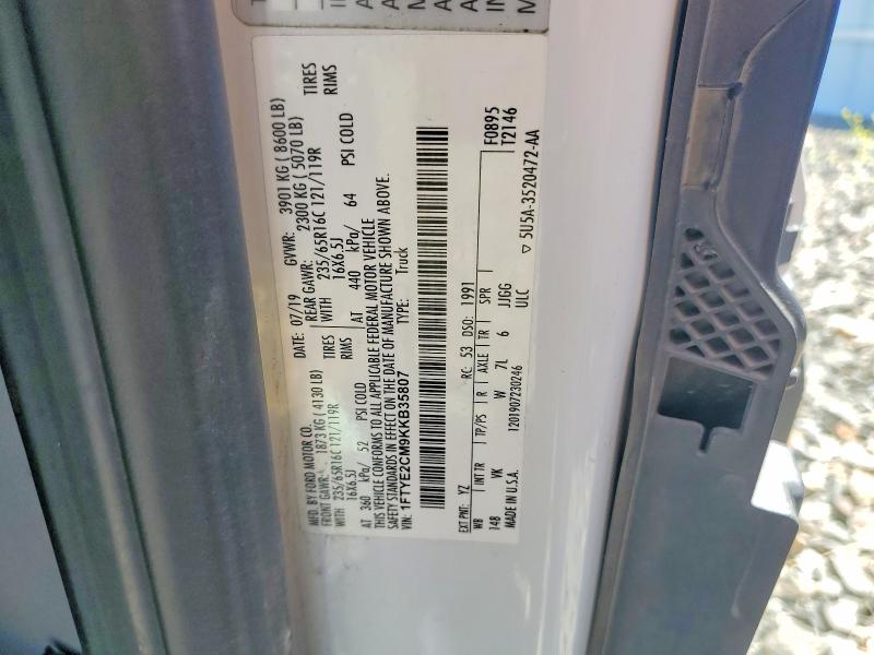 Aukcja sprzedaży 2019 Ford Transit, vin: 1FTYE2CM9KKB35807, numer aukcji: 56282906