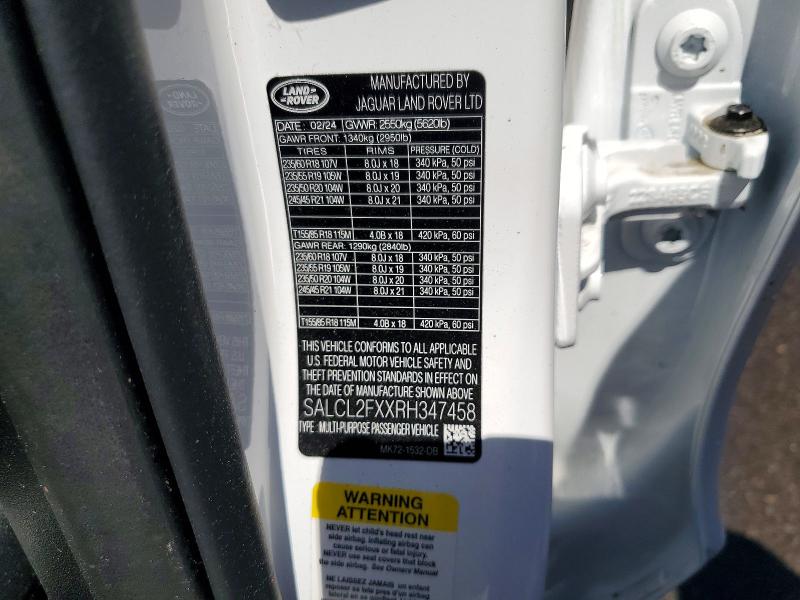 56283376 :رقم المزاد ، SALCL2FXXRH347458 vin ، 2024 Land Rover Discovery Sport مزاد بيع