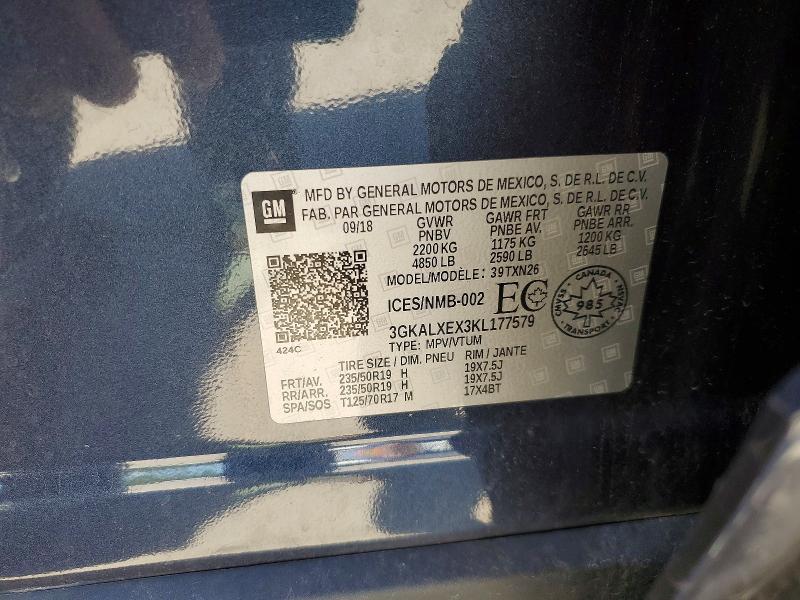 Aukcja sprzedaży 2019 Gmc Terrain, vin: 3GKALXEX3KL177579, numer aukcji: 57262856