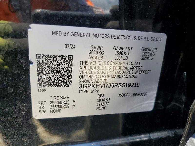 57370786 :رقم المزاد ، 3GPKHVRJ5RS519219 vin ، 2024 Honda Prologue مزاد بيع