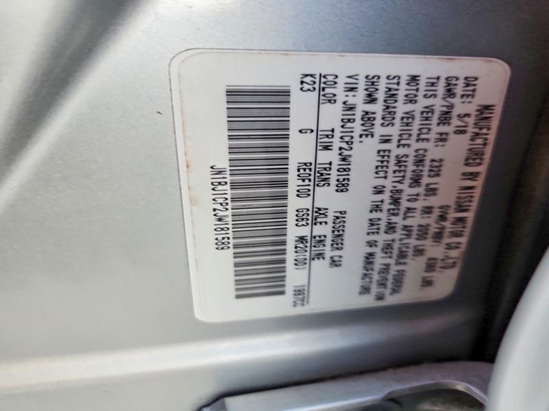 Aukcja sprzedaży 2018 Nissan Rogue Sport, vin: JN1BJ1CP2JW181589, numer aukcji: 55940156