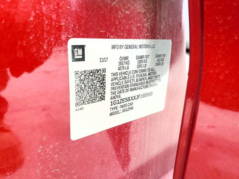 Продаж на аукціоні авто 2018 Chevrolet Malibu, vin: 1G1ZE5SXXJF160989, номер лоту: 56868106