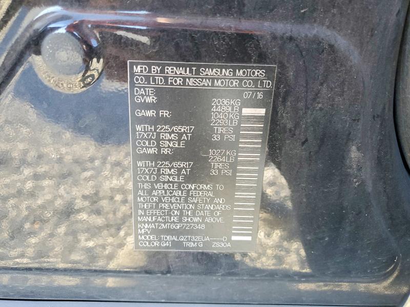 Продаж на аукціоні авто 2016 Nissan Rogue, vin: KNMAT2MT6GP727348, номер лоту: 56363906