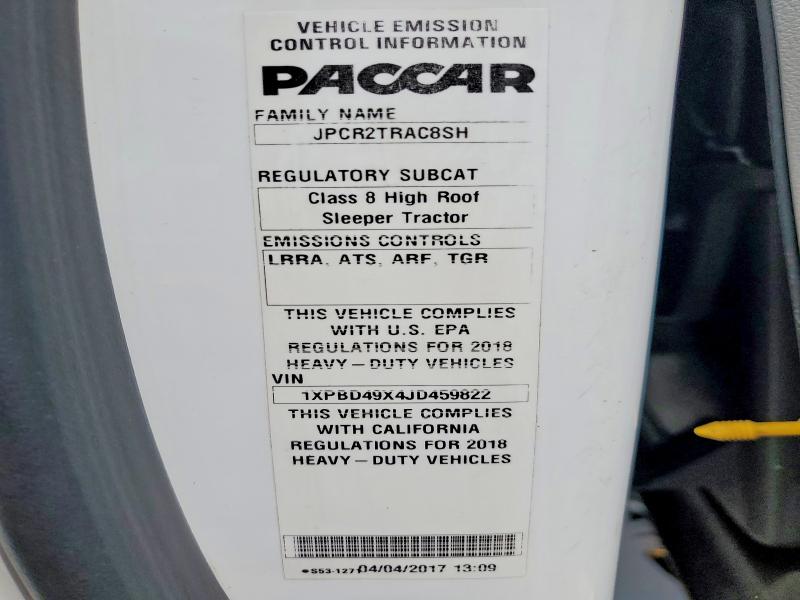 2018 Peterbilt 579 მანქანა იყიდება აუქციონზე, vin: 1XPBD49X4JD459822, აუქციონის ნომერი: 55020966