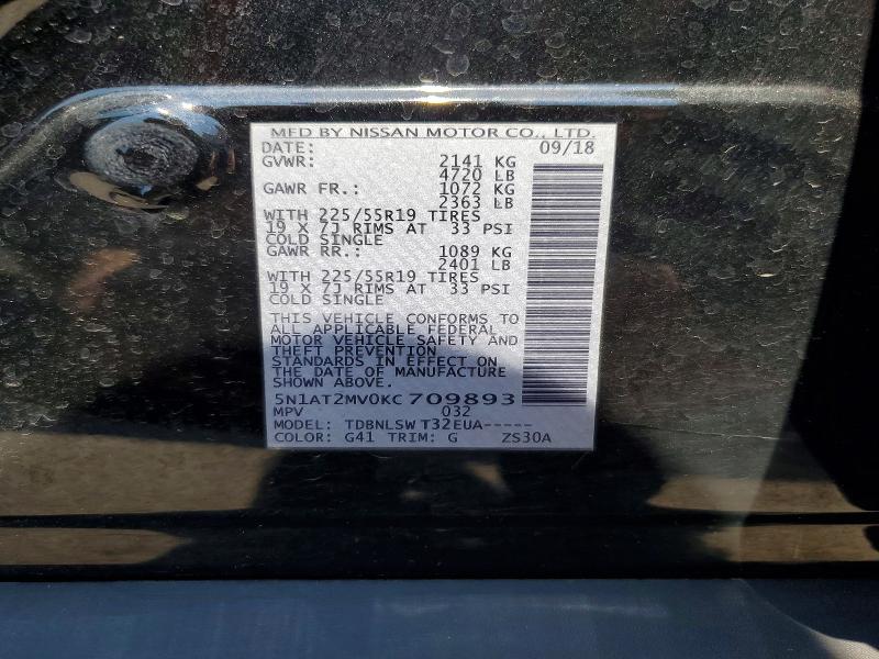 Продаж на аукціоні авто 2019 Nissan Rogue, vin: 5N1AT2MV0KC709893, номер лоту: 56518836