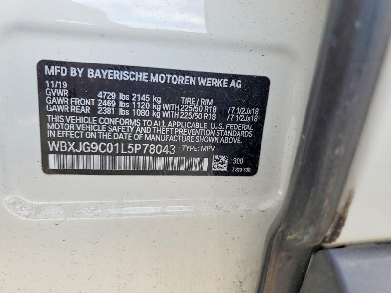 57090296 :رقم المزاد ، WBXJG9C01L5P78043 vin ، 2020 Bmw X1 مزاد بيع