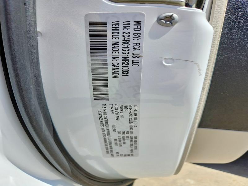 57399096 :رقم المزاد ، 2C4RC1GG1NR210031 vin ، 2022 Chrysler Pacifica مزاد بيع