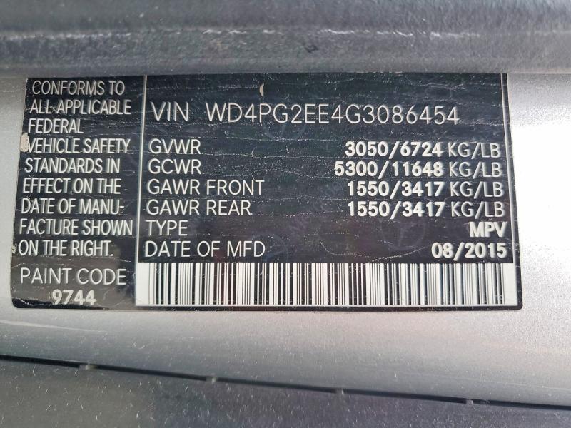 Продажа на аукционе авто 2016 Mercedes-benz Metris, vin: WD4PG2EE4G3086454, номер лота: 57944726