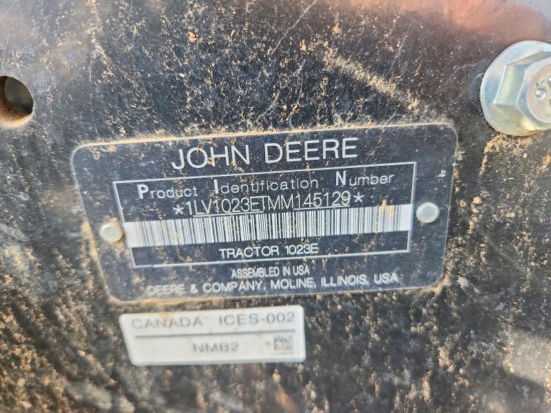 2021 John Deer Industrial Equipment მანქანა იყიდება აუქციონზე, vin: 1LV1023ETMM145129, აუქციონის ნომერი: 57123536