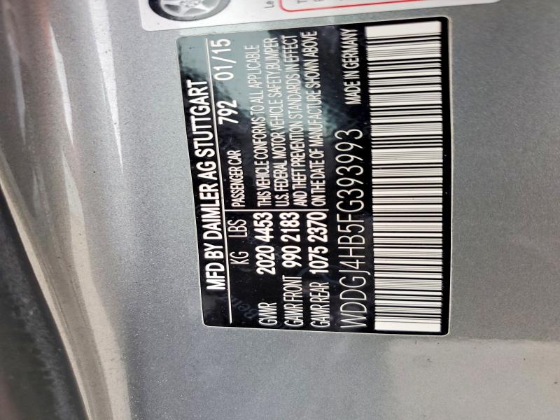 56685816 :رقم المزاد ، WDDGJ4HB5FG393993 vin ، 2015 Mercedes-benz C مزاد بيع