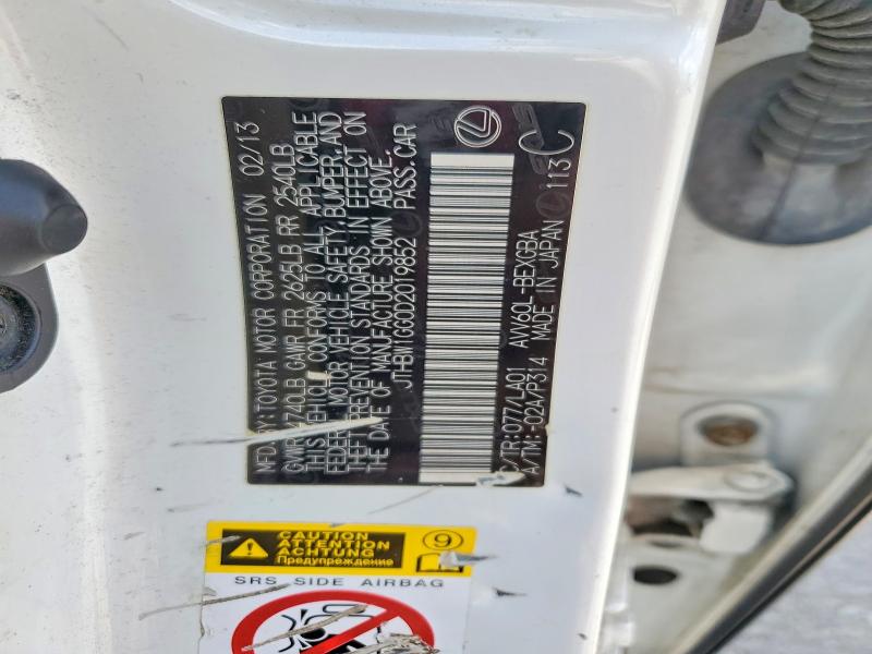 2013 Lexus Es მანქანა იყიდება აუქციონზე, vin: JTHBW1GG0D2019852, აუქციონის ნომერი: 59096416