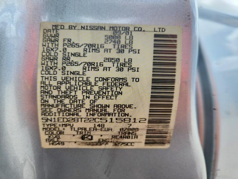 Aukcja sprzedaży 2002 Nissan Xterra, vin: 5N1ED28T22C515812, numer aukcji: 56444386