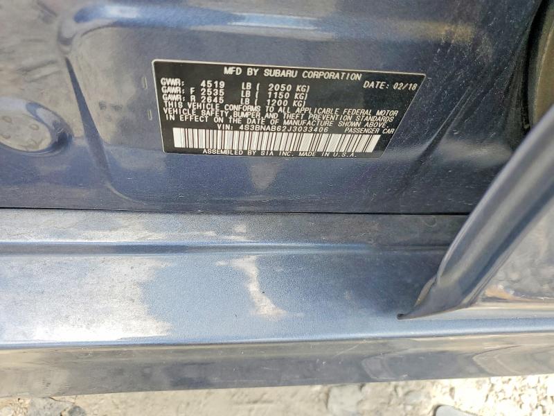2018 Subaru Legacy მანქანა იყიდება აუქციონზე, vin: 4S3BNAB62J3033406, აუქციონის ნომერი: 58415736