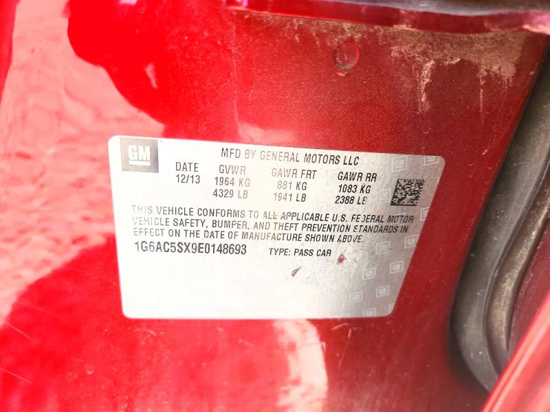 2014 Cadillac Ats მანქანა იყიდება აუქციონზე, vin: 1G6AC5SX9E0148693, აუქციონის ნომერი: 57819396
