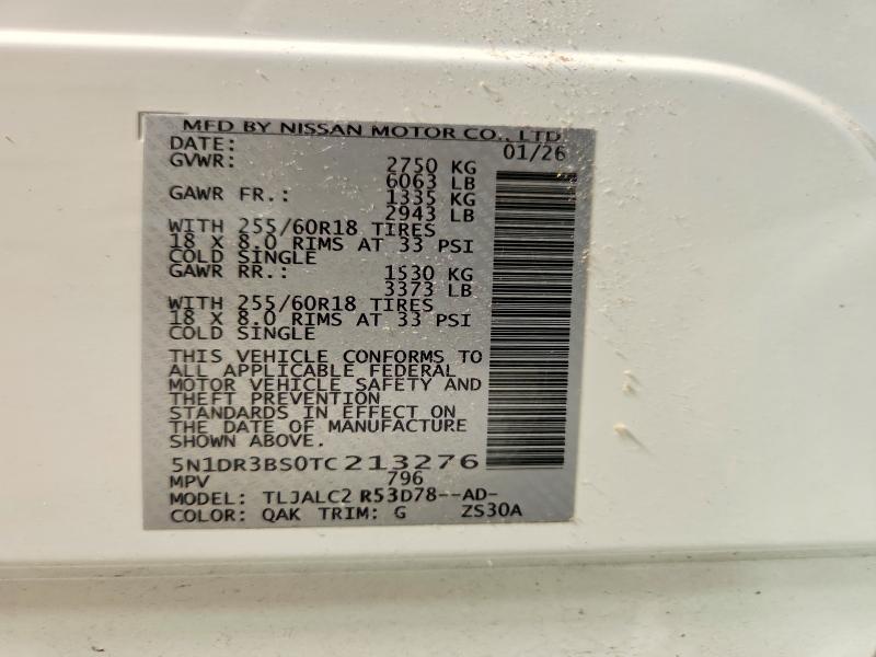 Продажа на аукционе авто 2026 Nissan Pathfinder, vin: 5N1DR3BS0TC213276, номер лота: 56096366