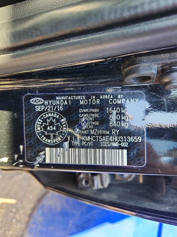 Продаж на аукціоні авто 2017 Hyundai Accent, vin: KMHCT5AE4HU313659, номер лоту: 53800806