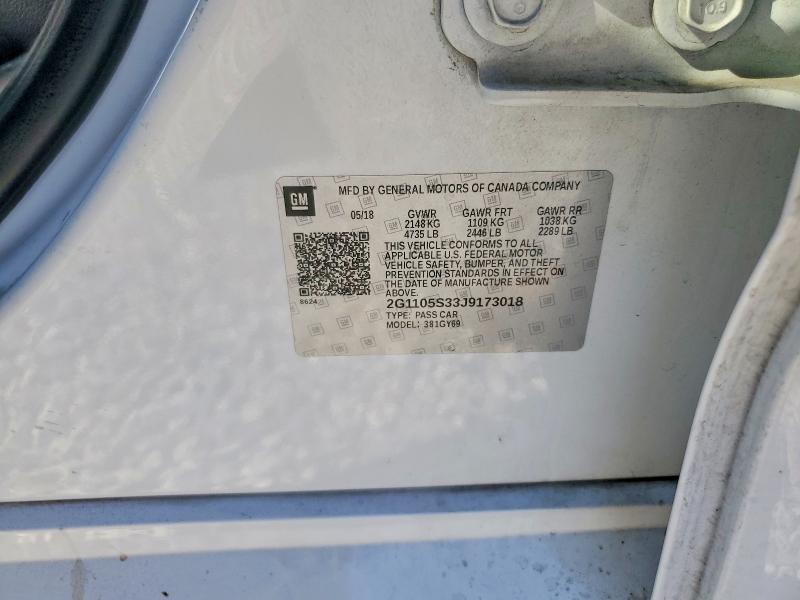 2018 Chevrolet Impala მანქანა იყიდება აუქციონზე, vin: 2G1105S33J9173018, აუქციონის ნომერი: 57368376