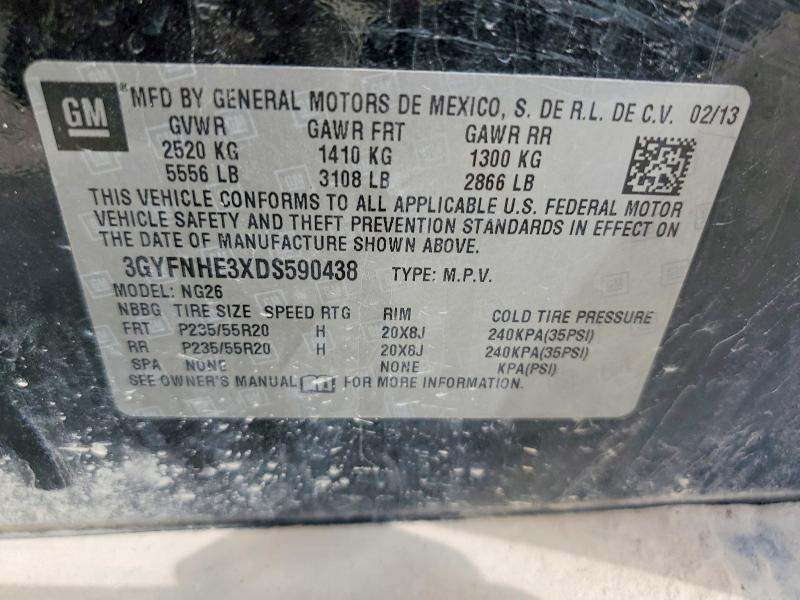 Продажа на аукционе авто 2013 Cadillac Srx, vin: 3GYFNHE3XDS590438, номер лота: 57530116