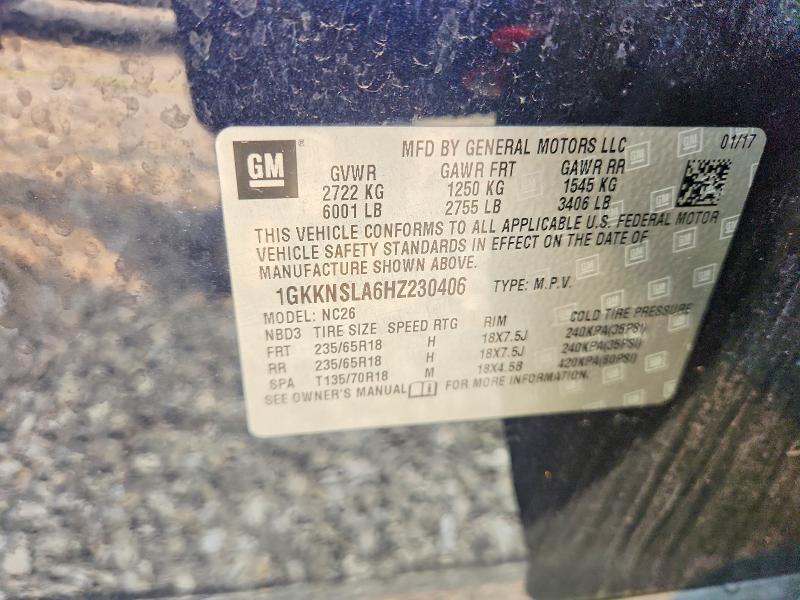 2017 Gmc Acadia მანქანა იყიდება აუქციონზე, vin: 1GKKNSLA6HZ230406, აუქციონის ნომერი: 58334946