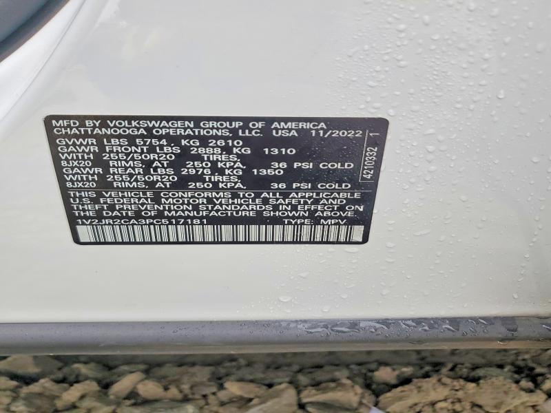 Продаж на аукціоні авто 2023 Volkswagen Atlas, vin: 1V2JR2CA3PC517181, номер лоту: 58611546