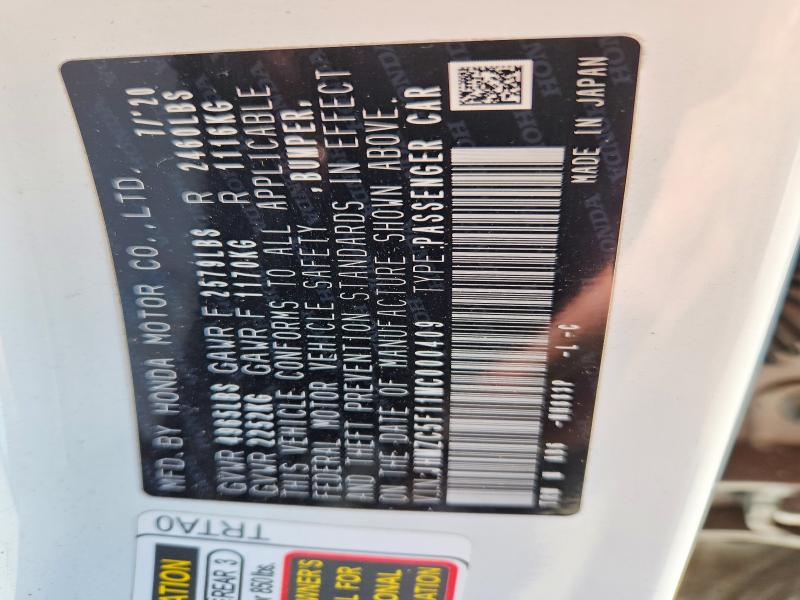 55641406 :رقم المزاد ، JHMZC5F11MC000409 vin ، 2021 Honda Clarity مزاد بيع