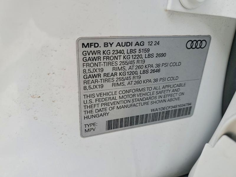Продаж на аукціоні авто 2025 Audi Q3, vin: WA1DECF34S1034794, номер лоту: 55680826