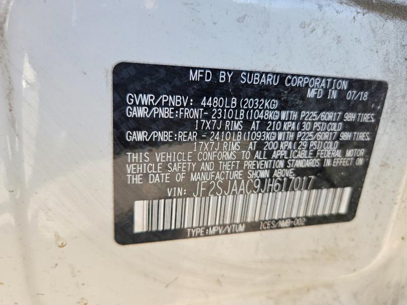 56100256 :رقم المزاد ، JF2SJAAC9JH617017 vin ، 2018 Subaru Forester مزاد بيع