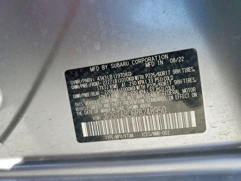 Продаж на аукціоні авто 2023 Subaru Crosstrek, vin: JF2GTABC6P8248950, номер лоту: 55847496
