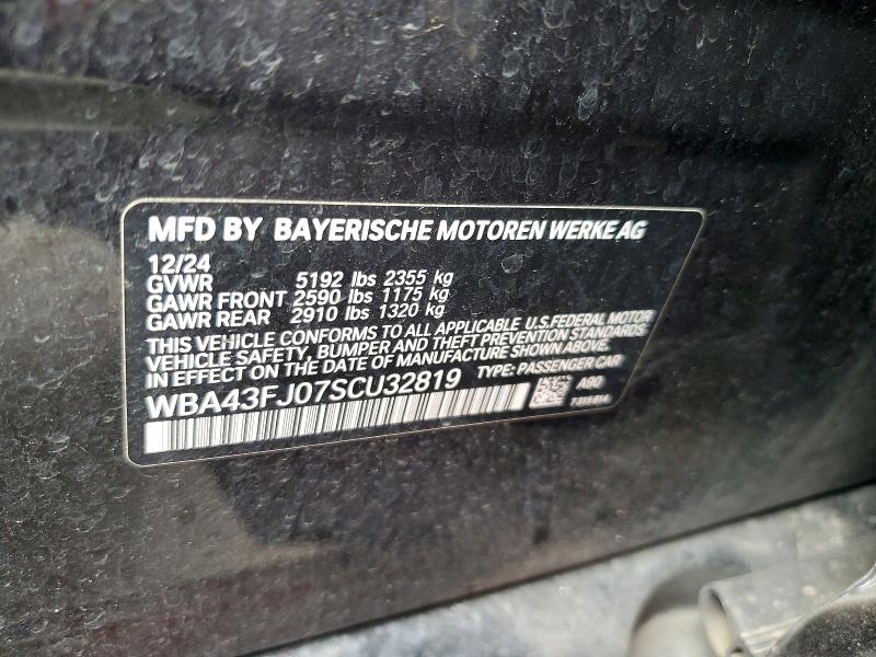 58747376 :رقم المزاد ، WBA43FJ07SCU32819 vin ، 2025 Bmw 530 مزاد بيع