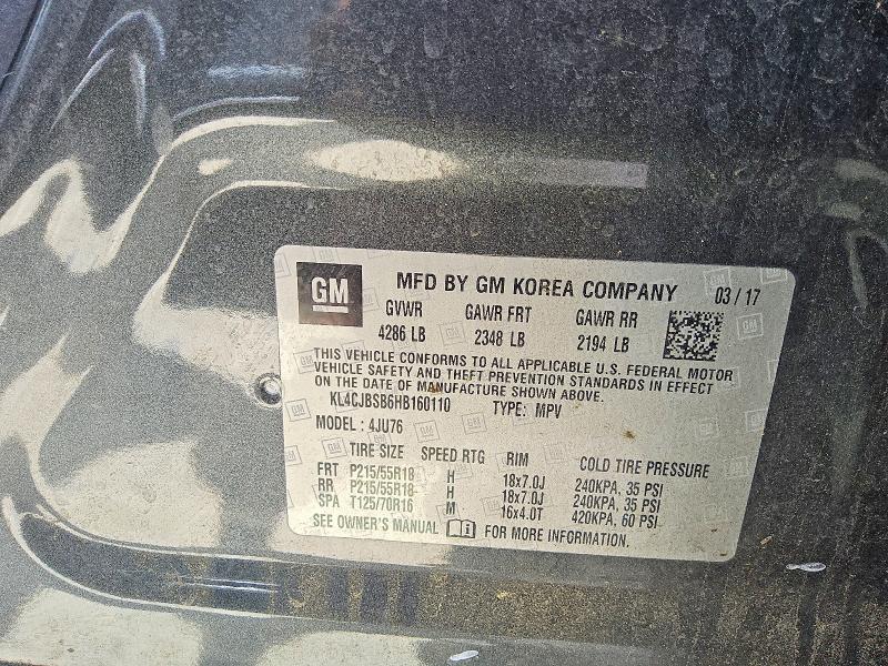 Продаж на аукціоні авто 2017 Buick Encore, vin: KL4CJBSB6HB160110, номер лоту: 58145876