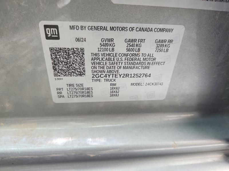 Продажа на аукционе авто 2024 Chevrolet Silverado, vin: 2GC4YTEY2R1252764, номер лота: 58842906