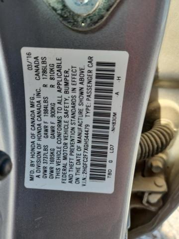 Aukcja sprzedaży 2016 Honda Civic, vin: 2HGFC2F7XGH544479, numer aukcji: 56328316