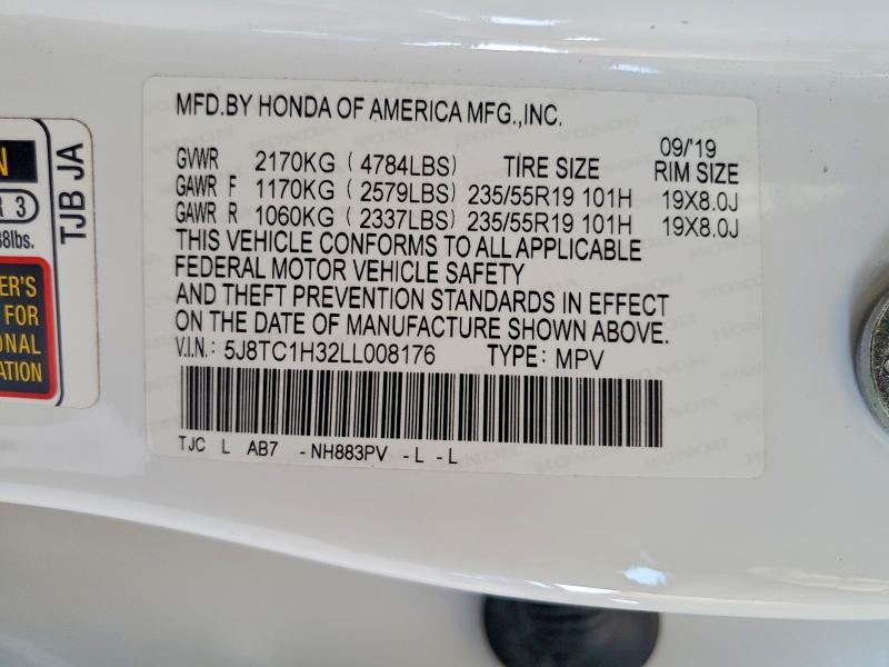Продаж на аукціоні авто 2020 Acura Rdx, vin: 5J8TC1H32LL008176, номер лоту: 57334676