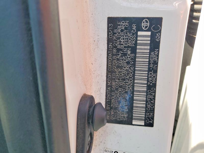 Aukcja sprzedaży 2013 Toyota Prius, vin: JTDKN3DU9D5619178, numer aukcji: 55543016