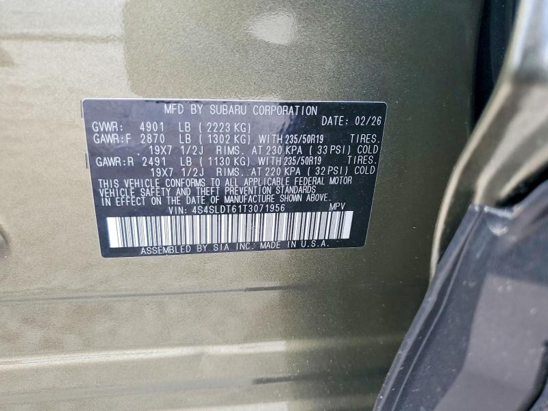 Aukcja sprzedaży 2026 Subaru Forester, vin: 4S4SLDT61T3071956, numer aukcji: 59118596