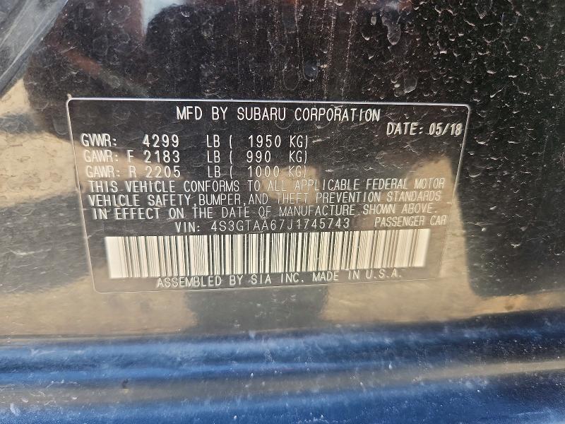 Aukcja sprzedaży 2018 Subaru Impreza, vin: 4S3GTAA67J1745743, numer aukcji: 55793036