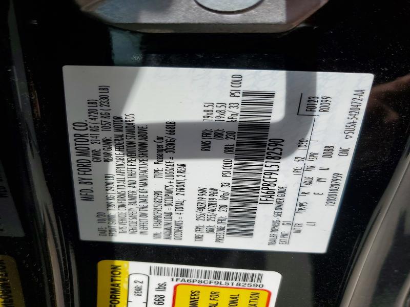 Продажа на аукционе авто 2020 Ford Mustang, vin: 1FA6P8CF9L5182590, номер лота: 55860306