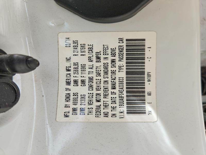 57305596 :رقم المزاد ، 19UUA8F54EA008833 vin ، 2014 Acura Tl مزاد بيع