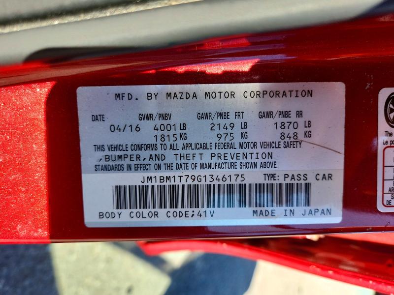 55521016 :رقم المزاد ، JM1BM1T79G1346175 vin ، 2016 Mazda 3 مزاد بيع