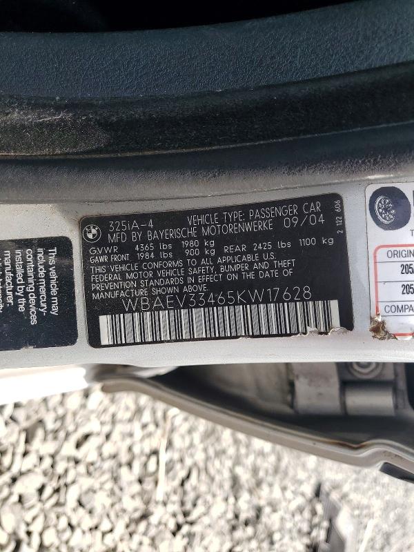 Продажа на аукционе авто 2005 Bmw 325, vin: WBAEV33465KW17628, номер лота: 57932256