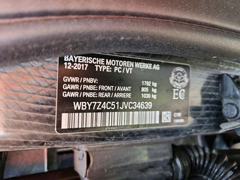 Продажа на аукционе авто 2018 Bmw I3, vin: WBY7Z4C51JVC34639, номер лота: 59117816